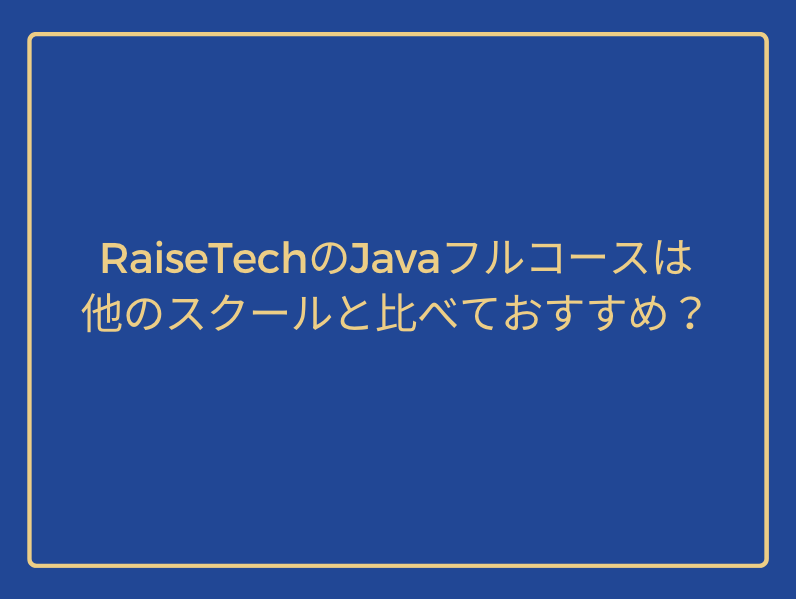Do you recommend RaiseTech Java Full Course compared to other schools?